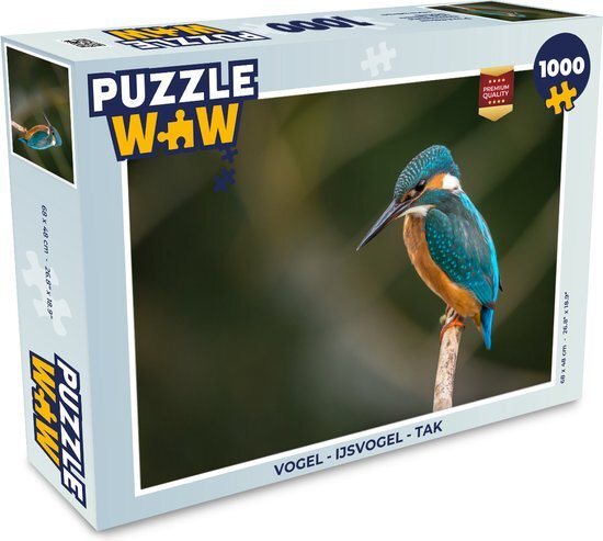 MuchoWow Puzzel Vogel - IJsvogel - Tak - Legpuzzel - Puzzel 1000 stukjes volwassenen