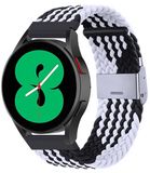 By Qubix Qubix - Braided nylon bandje - Zwart / wit - geschikt voor Huawei Watch GT 6 / GT 7 / GT 6 pro / GT 7 pro - 46mm