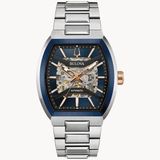 Bulova Maquina 98A319 Horloge - Staal - Zilverkleurig - Blauwe Wijzerplaat - Ø 44 mm