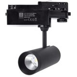 Led-railspot met vier draden, zwart, 10 W