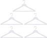 alpina Witte Kledinghangers Hout Set 5 Stuks – Kleerhangers voor Brede Schouders - Kledinghanger met Draaibare Haak - Kleding Hangers met Anti-Slip Wit met Broeklat
