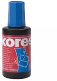 Kores Inkt voor stempelkussen - Blauw - 27 ml navulling op waterbasis