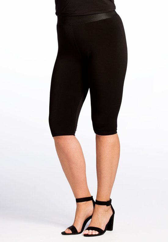 Yoek Grote maten - dames fietsbroek trend slim fit - zwart