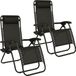 Brixy Opvouwbare Tuinstoelen set van 2 - Ligstoelen - Opvouwbaar - Verstelbaar - Ergonomisch Hoofdkussen - Metaal - Textileen - Zwart