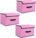 Merkloos Allecto plus - Opvouwbare Stoffen Opbergdozen met Deksel voor Kledingopslag, Speelgoed en Textiel (Roze, 36×23×24 cm)
