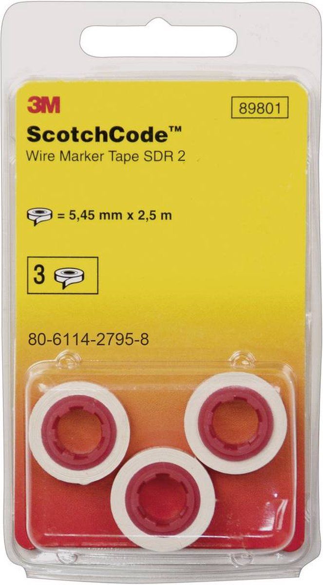 3M 80-6114-2793-3 Bedrukte plakmarkering Opdruk 0 80-6114-2793-3