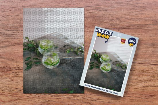 MuchoWow Puzzel Koud verfrissend glas gin tonic - Legpuzzel - Puzzel 500 stukjes - Sinterklaas cadeautjes - Sinterklaas voor grote kinderen