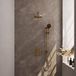Brauer Gold Edition Thermostatische Regendoucheset Inbouw - Hoofddouche 20 cm - Rechte Wandarm - 3 Weg - Handdouche 3 Standen - Doucheslang - Geintegreerde Glijstang - Geborsteld Goud