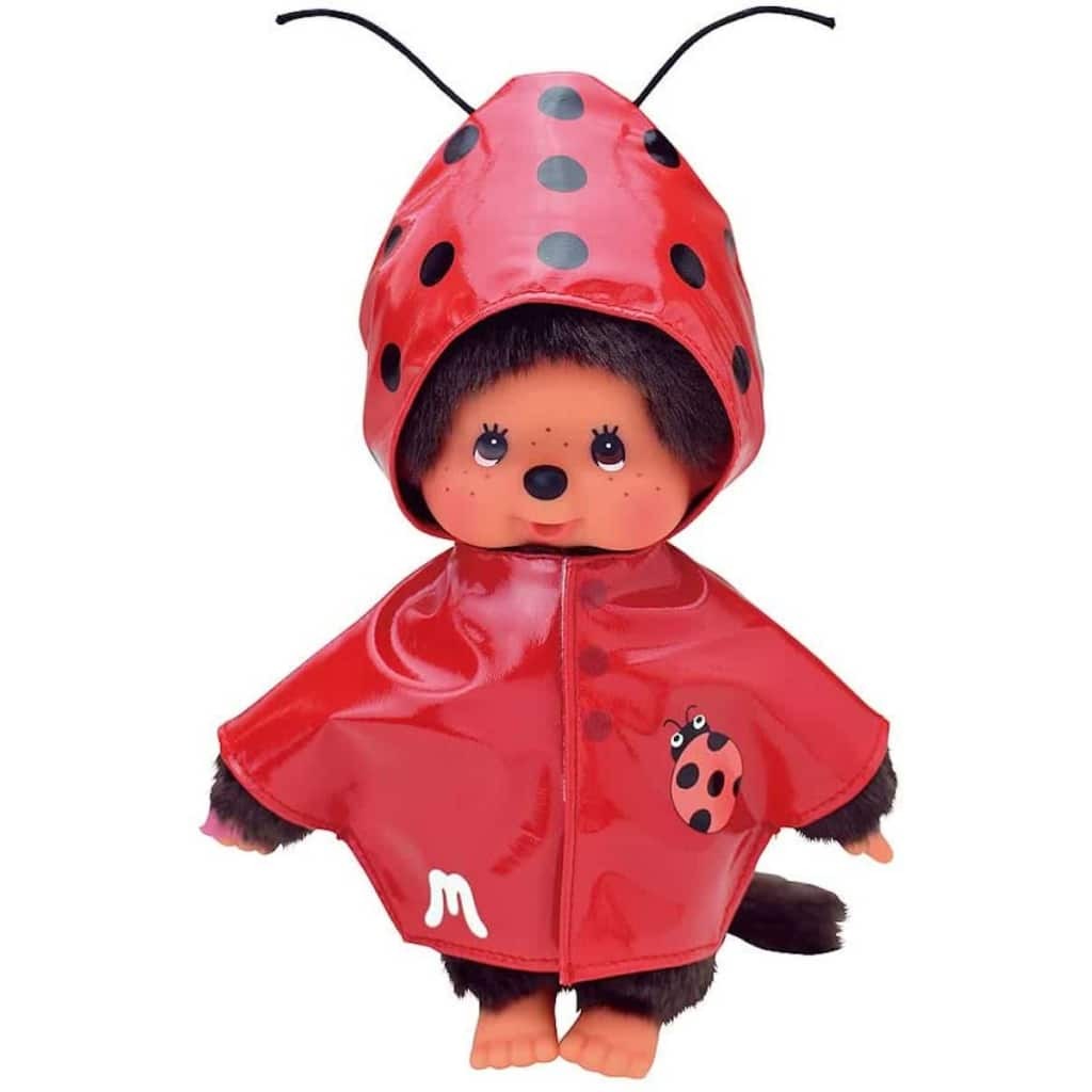 Monchhichi knuffelpop kleren Fashion Rode Regenjas Met Lieveheersbeest