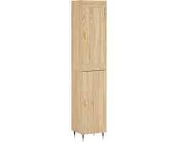 vidaXL Hoge Kast 34,5x34x180 cm Bewerkt Hout Sonoma Eikenkleurig