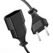 ETEC Stroomkabel netsnoer verlengkabel, 3,0 m, eurostekker, platte stekker, stekker type C naar Euro aansluiting, verlengstroomkabel voor gameconsole, tv, huishoudelijke apparaten, zwart
