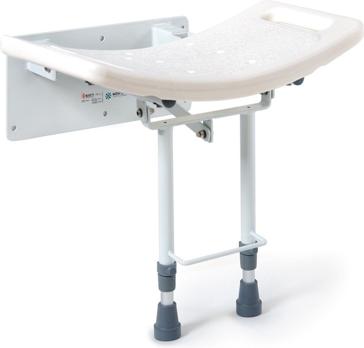 Moretti Douchestoel Opklapbaar - Compact Wandmodel - Wit
