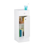 Relaxdays Badkamerkast - Wit - 1 Deur, 1 Lade, 1 Plank - 80x30.5x30.5cm