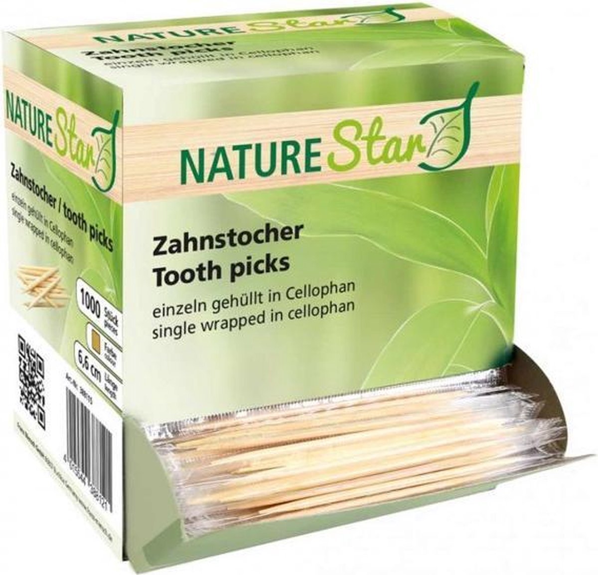 Star Nature NatureStar houten tandenstokers in dispenserdoos 1000 stuks
