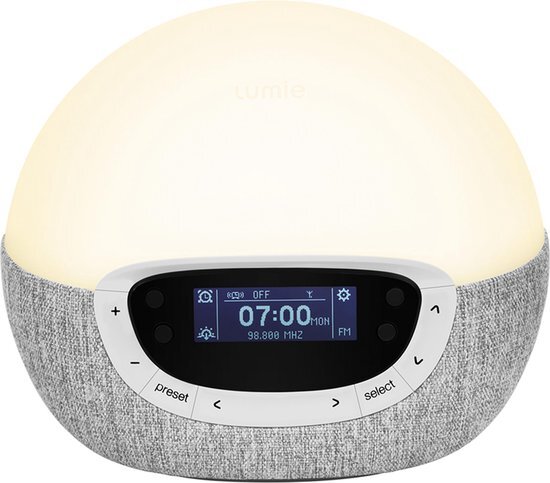 Lumie Bodyclock Shine 300 - Wake-up light - FM radio - Grijs