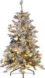 Beliani TATLOW - Kerstboom - Groen - 120 cm - PVC - Met sneeuw - Inclusief lampjes en versiering
