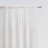 ROOM99 Lindsay Gordijn met plooiband, 140 x 240 cm breedte x hoogte, voor woonkamer, slaapkamer, voor dakbedekking, pompons wit, 1 stuk