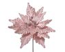 Everlands Poinsettia pesfluweel d30h15 cm zilver