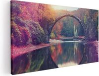 Artaza Canvas Schilderij Rakotz Brug In Duitsland In De Herfst - 60x30 cm - Canvas Print