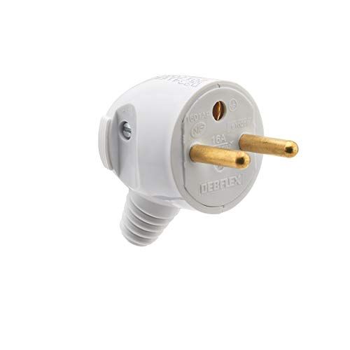 DEBFLEX 713370 stopcontact 220 V, elektrisch, stekker met pin diameter 4,8 mm, zijdelingse uitgang, portemonnee, wit