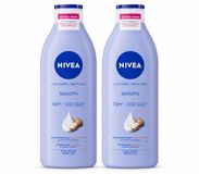 Nivea 2 x Lait pour le corps lisse - Beurre de karité - 72 heures d'hydratation - Pour peau sèche - 400 ml - Lot économique