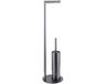 FortiFura Calvi Toiletrolhouder met toiletborstel - Geborsteld gunmetal