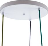 Snoerboer plafondkap - Ø35 cm - metaal - wit - rond groot