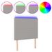 VidaXL Hoofdbord LED Lichtgrijs Polyester Hout 800 mm x 50 mm x 1180 mm - 1280 mm