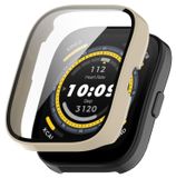 Wigento Amazfit Kunststof beschermhoes voor Amazfit Bip 5 smartwatch + beschermend glas, kleur: ivoor