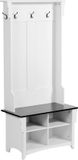 VEVOR Kapstok Met Bank Hout, 5 Haken, Entree, Hal, Schoenenrek