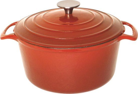 Vogue Ronde Gietijzeren Braadpan Oranje 4ltr