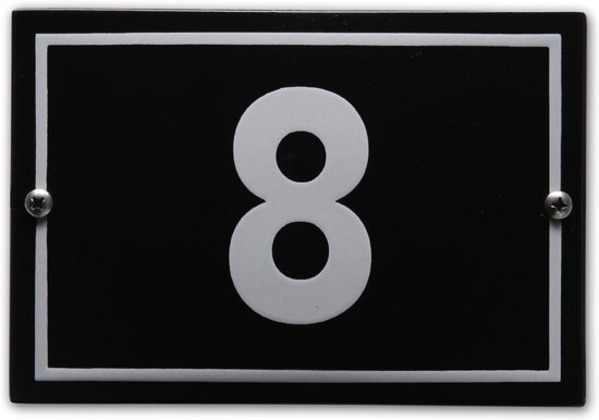 EmailleDesignÂ® Huisnummer model Phil nr. 8