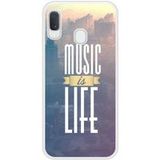 Samsung Bedrukt siliconen hoesje compatibel met Galaxy A20e Music is life