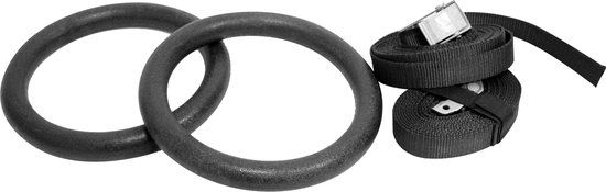 Focus Fitness Suspension Trainer - Gymnastic Rings - Black