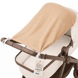 Totsy baby ASE Spolka Akcyjna Zonbescherming Kinderwagen 70 x 45 cm UV Zonwering Baby Mousseline Schaduwdoek voor Buggy Sportwagen Wandelwagen tegen Zon Wind en Regen Opvouwbaar Beige Mousseline