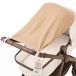 ASE Spolka Akcyjna Protection solaire poussette 70 x 45 cm UV Pare-soleil bébé mousseline tissu d'ombrage pour poussette de sport landau contre soleil vent et pluie pliable beige mousseline