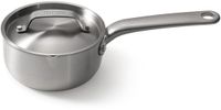 Skottsberg Stainless Steel Steelpan met deksel ø 14 cm 1 L Inductie Ovenbestendig Met schenktuit RVS Alle warmtebronnen