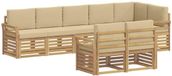 vidaXL - Buiten - bank - set - 8 - st - Wit - en - Beige - Polyester