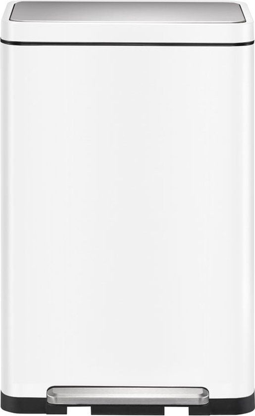 EKO X-Cube Pedaalemmer - 30 liter - Wit, Mat RVS