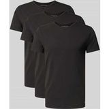 Tommy Hilfiger T-shirts V-hals stretch 3-pack zwart
