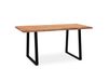 FineBuy Bureau 120x60x76 cm Acacia Bois massif / Métal Table d'ordinateur bord naturel, bureau de télétravail massif avec pieds trapèze en noir, table en bois table d'ordinateur chambre de travail