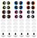 Yeux de sécurité 20 mm, 36 pièces, 6 couleurs, plastique