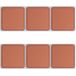 Set Horeca Brown Set van 6 onderzetters in lederkleur van PVC, 10 x 10 cm