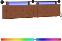 vidaXL Hangend hoofdbord Bruin Antiek PU