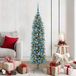 Prolenta Maison Exclusive Kunstkerstboom, slank model, groen en wit, 150 cm