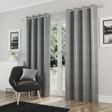 Enhanced Living Goodwood Zilver Thermische Blockout Gordijnen met Ringen - 229 x 229 cm