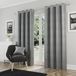 Enhanced Living Goodwood Zilver Thermische Blockout Gordijnen met Ringen - 229 x 229 cm