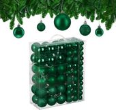 Merkloos / Sans marque Relaxdays kerstballen set van 138, kunststof, donkergroen