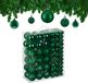 Merkloos / Sans marque Relaxdays kerstballen set van 138, kunststof, donkergroen