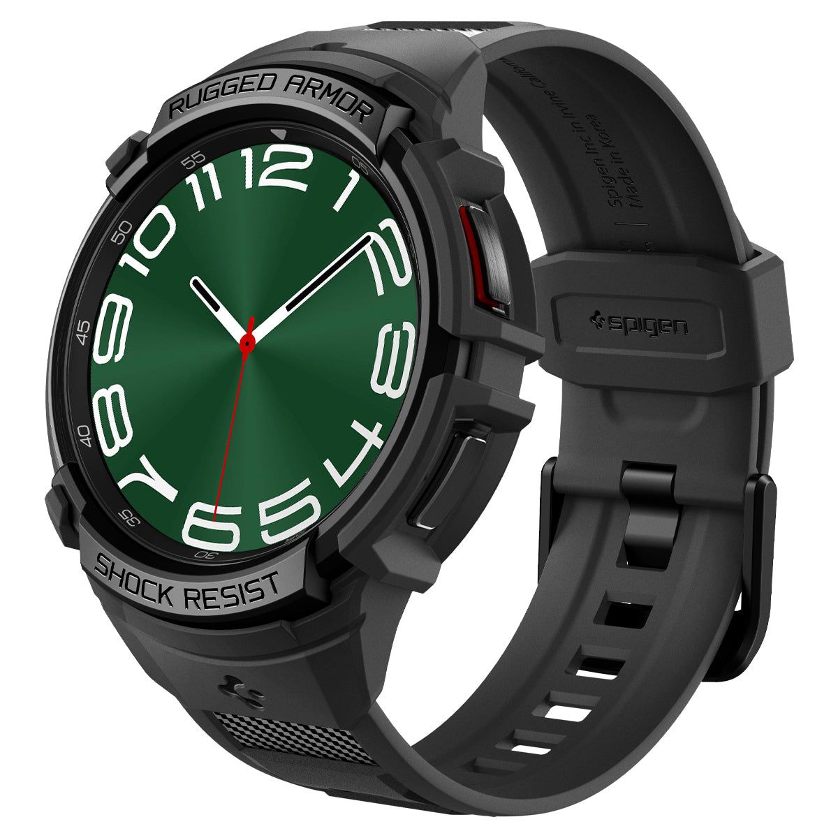 Spigen Rugged Armor Pro Opbergtas Zwart Thermoplastic polyurethaan (TPU) voor Samsung Galaxy Watch 6 Classic (47mm)